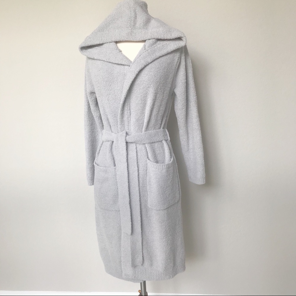 Giraffe at Home Gray Chenille Hooded Robe S/M